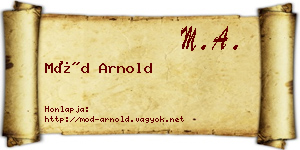 Mód Arnold névjegykártya